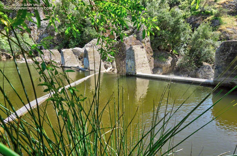 Century Lake Dam from the east end of the Forest Trail.
