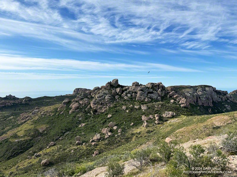 Tri Peaks from near the high point along the crest on the north side of Boney Mountain.
