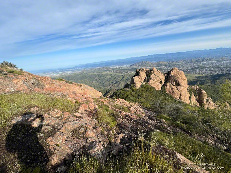 A section of the Western Ridge route near its halfway point. The upper half of the route is generally more straightforward than the lower half. 