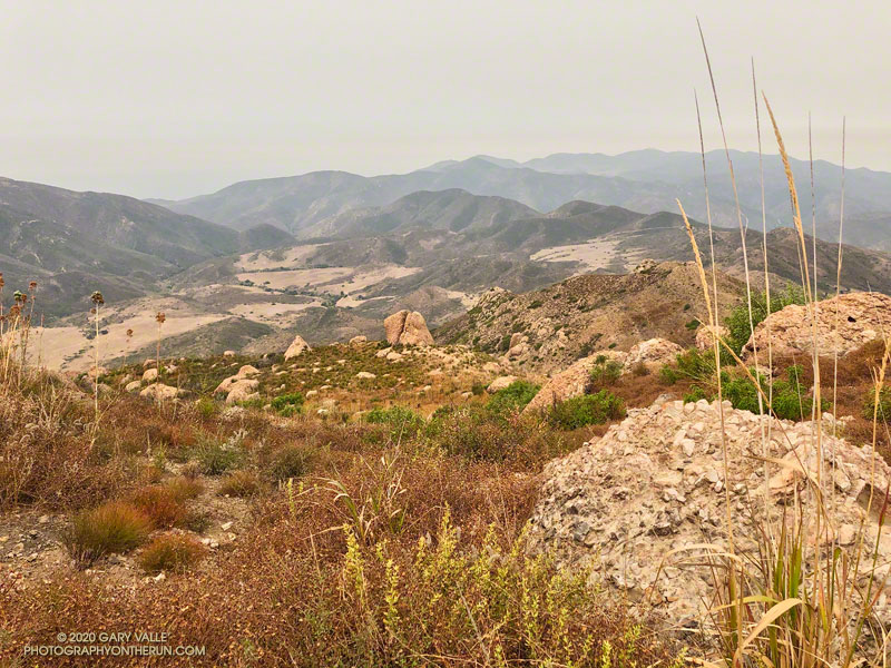 Chamberlain Rock and the Serrano Valley from the Backbone Trail.