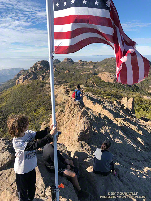 The summit of Sandstone Peak (3111'), the highest peak in the Santa Monica Mountains.