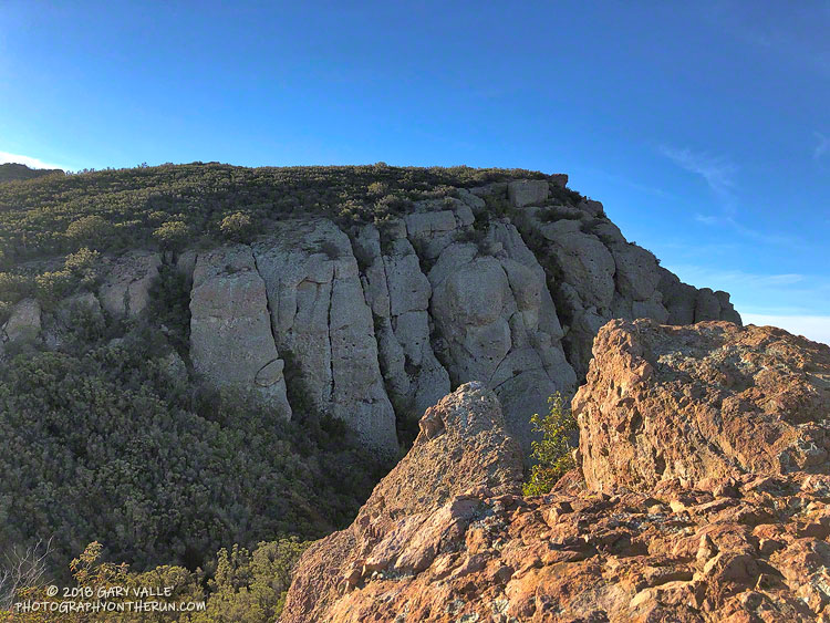 The upper section of Boney Mountain's Western Ridge.  This side of the ridge was not burned by the Woolsey Fire.