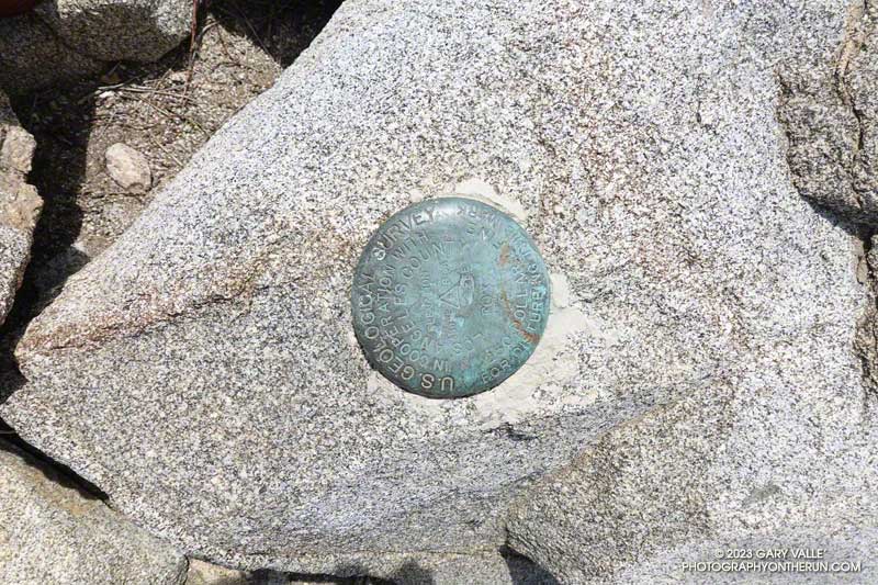 U.S.G.S. benchmark on the summit of Fox Mountain.