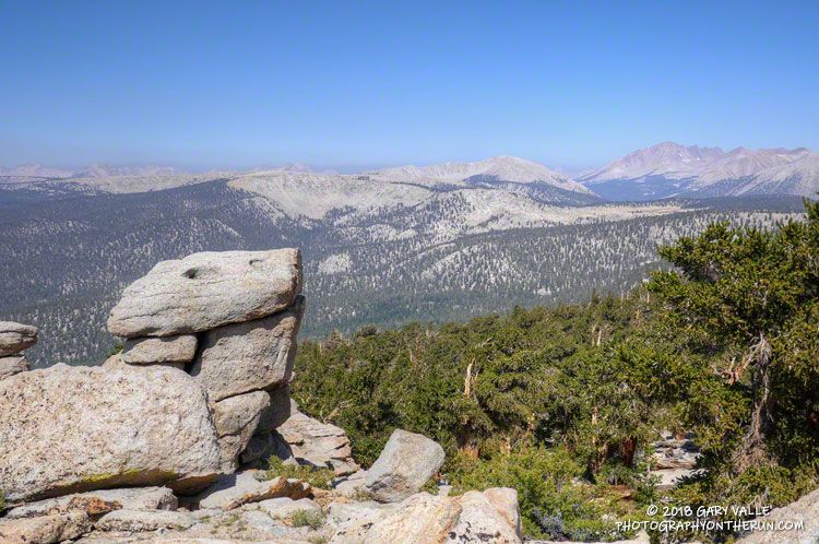 A lion of the mountains, shaped by untold millennia of wind and weather. Mt. Kaweah is in the distance.