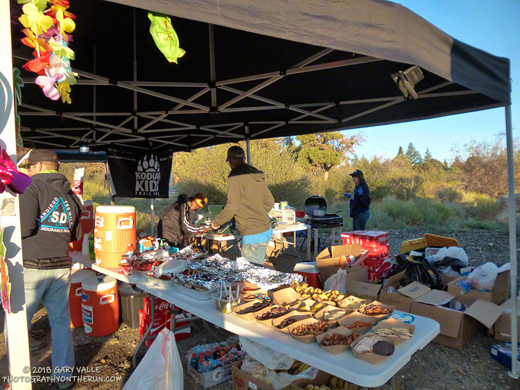 The fare at the Sugarloaf Aid Station!