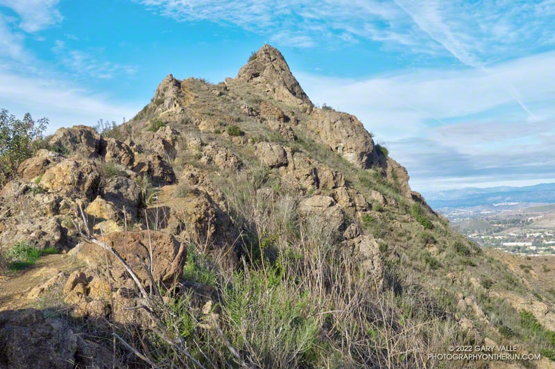Looking back up the East/Southeast Ridge of Ladyface to 'Big Rock," a subsidary summit of  Ladyface.