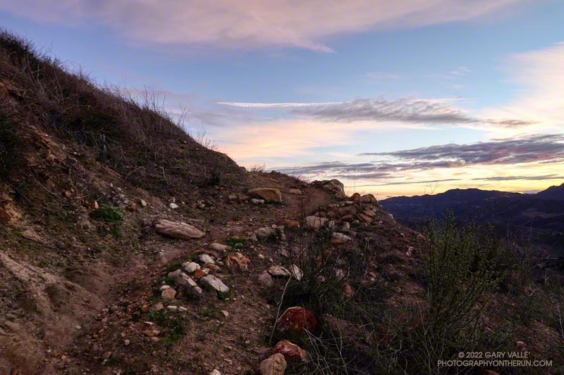 Working up the Phantom Trail before sunrise.