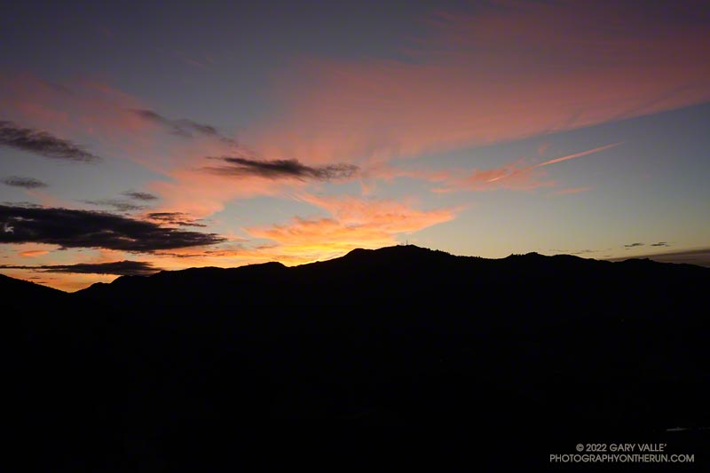Dawn view of Saddle Peak from the Phantom Trail.