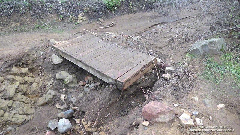 Erosion in a very small drainage near the Satwiwa windmill. This image and the following photos were taken on Sunday, December 14, 2014.