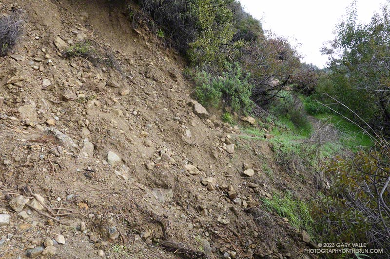 Larger slide on the Bent Arrow Trail.  January 15, 2023.