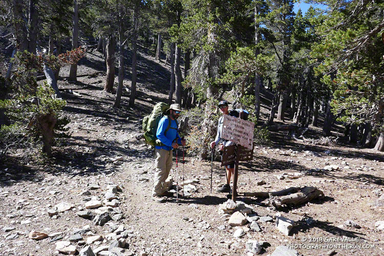 Hikers at Dollar Lake Saddle. Elevation of the saddle is about 9970'. July 27, 2019.