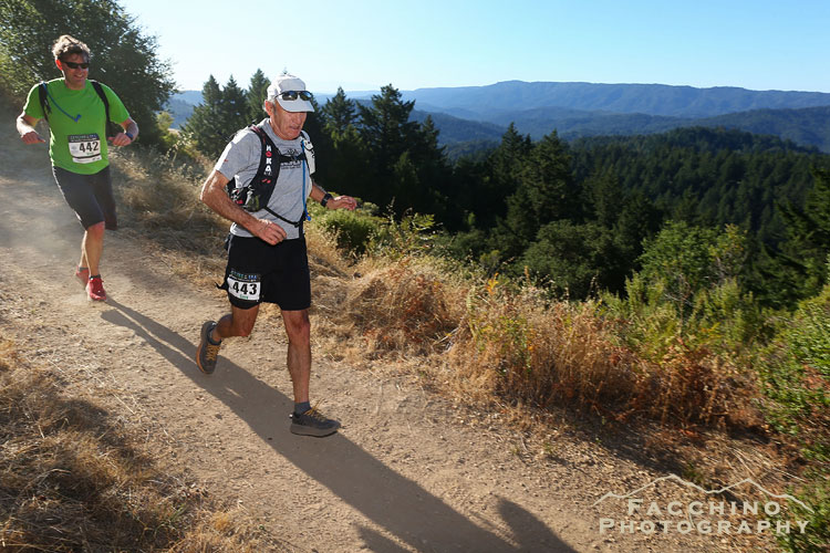 Brett and me a couple of miles into the PCTR Skyline to the Sea Marathon. Photo by Keith Facchino Photography.