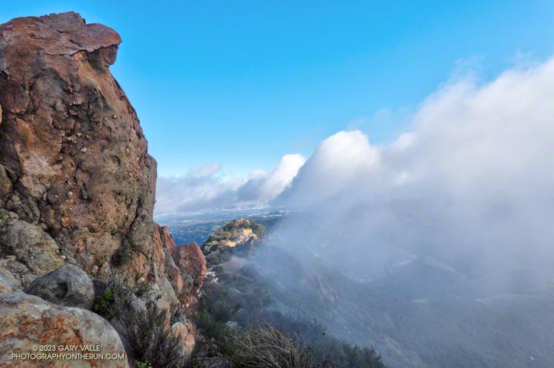 Increasing  clouds along Topanga Ridge as another storm approaches Southern California. February 26, 2023.