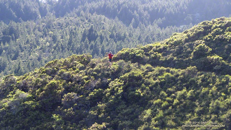 Brett rounds a corner on the Matt Davis Trail on the way back to Bootjack parking area.