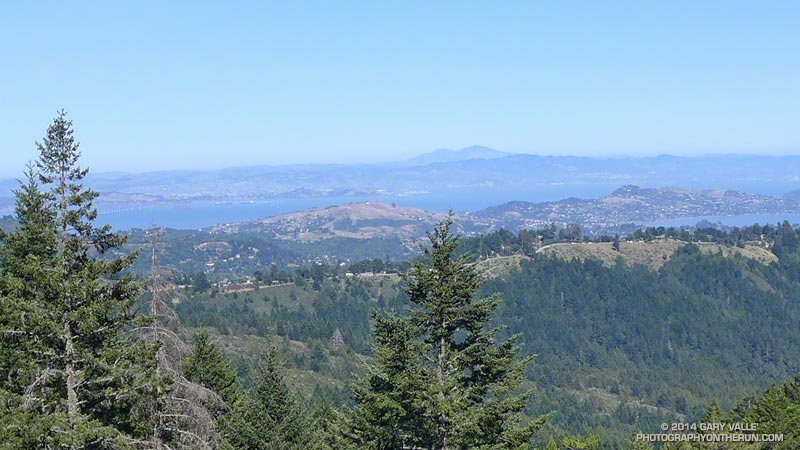 View east to Mt. Diablo near the start of the run from the Bootjack parking area on Mt. Tamalpais. The North Peak is on the left. It's about 40 miles away.