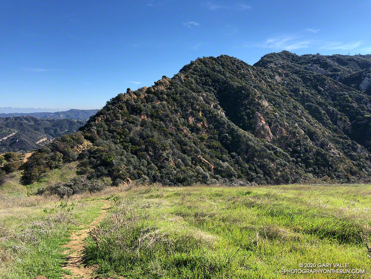 Looking back at a part of Topanga Lookout Ridge. Avout 10.6 miles into the run.