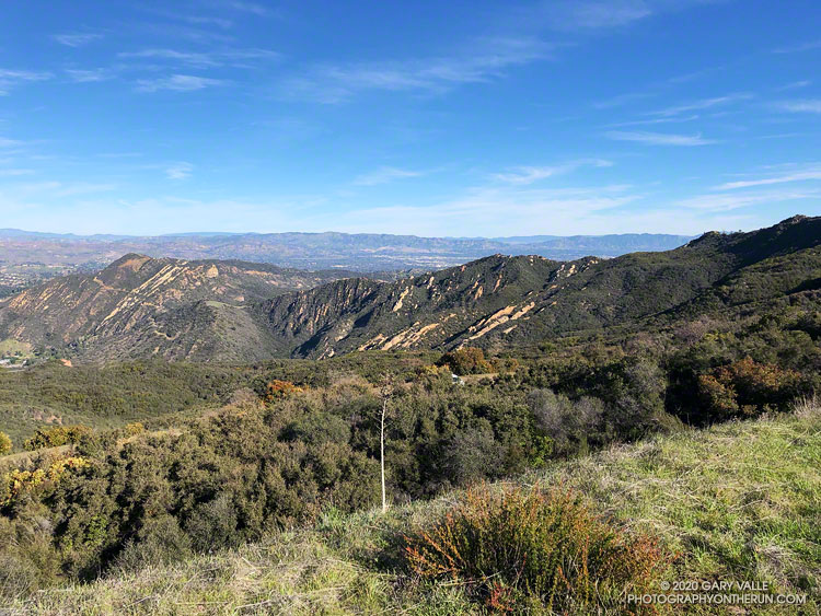 Topanga Lookout Ridge from the Backbone Trail, west of the Lois Ewen Overlook.
