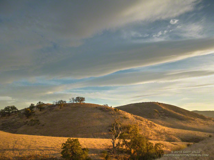 Lenticular wave clouds over the San Fernando Valley, January 28, 2014.